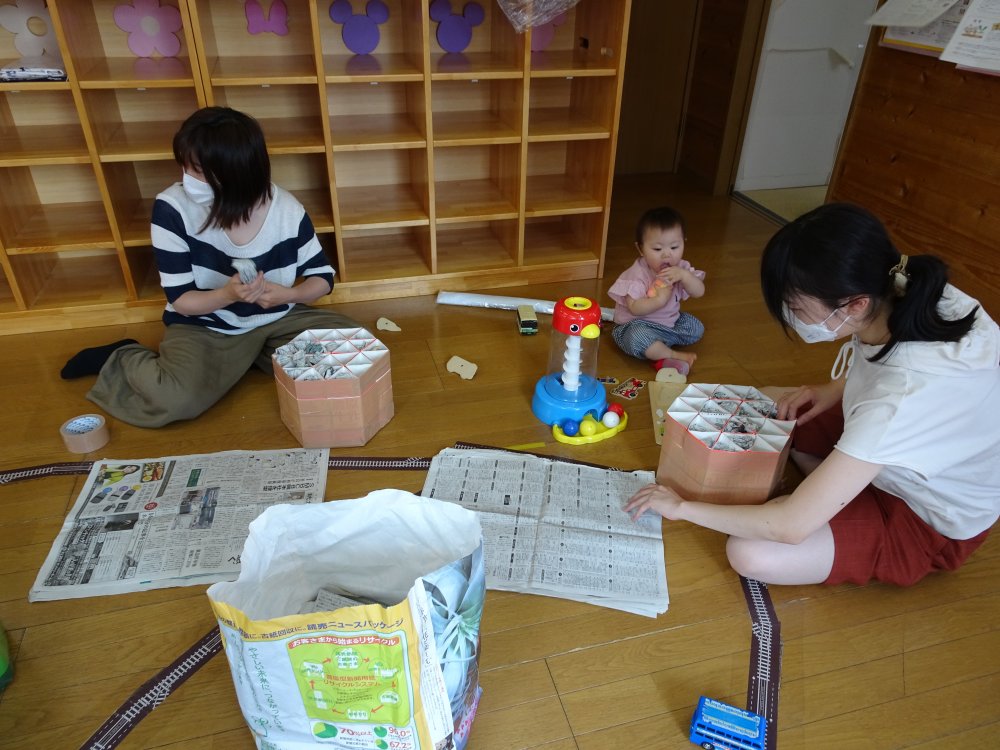 【けやきっ子】牛乳パックイス作り