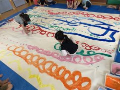 【わかば】アート『絵の具アート』