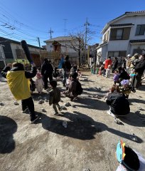 園庭あそび　豆まき