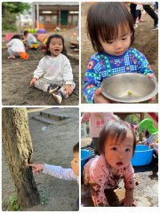 園庭には魅力がいっぱい！！【1歳児】